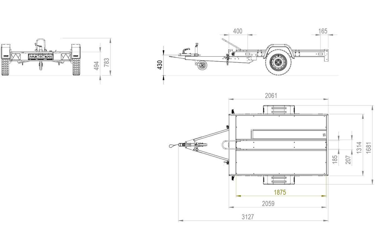TrailerHafen Moto – Anhänger 2200×1303 mm, 750 kg zGG