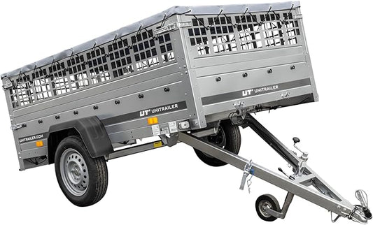 TrailerHafen Garden Trailer 230 Kipp 750 kg – mit Gitteraufsatz, Flachplane und Stützrad