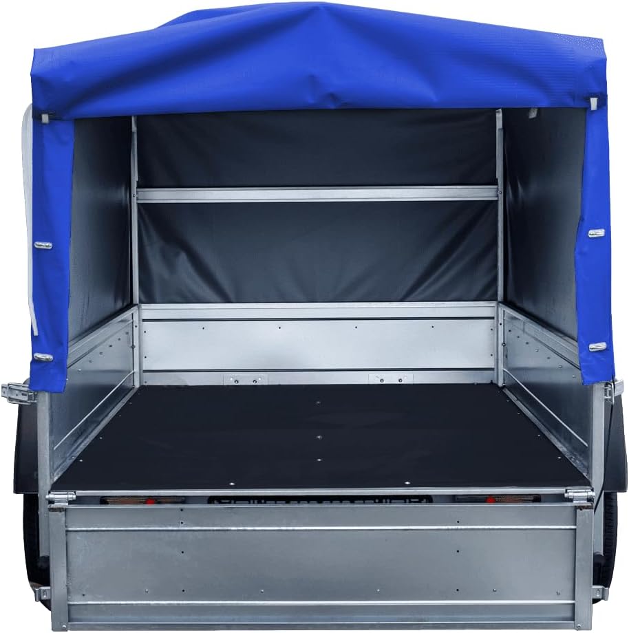TrailerHafen Garden Trailer 230 Kipp 750 kg – mit Stützrad, blauer Hochplane und Hochspriegel