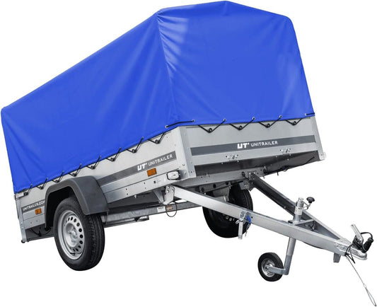 TrailerHafen Garden Trailer 230 Kipp 750 kg – mit Stützrad, blauer Hochplane und Hochspriegel