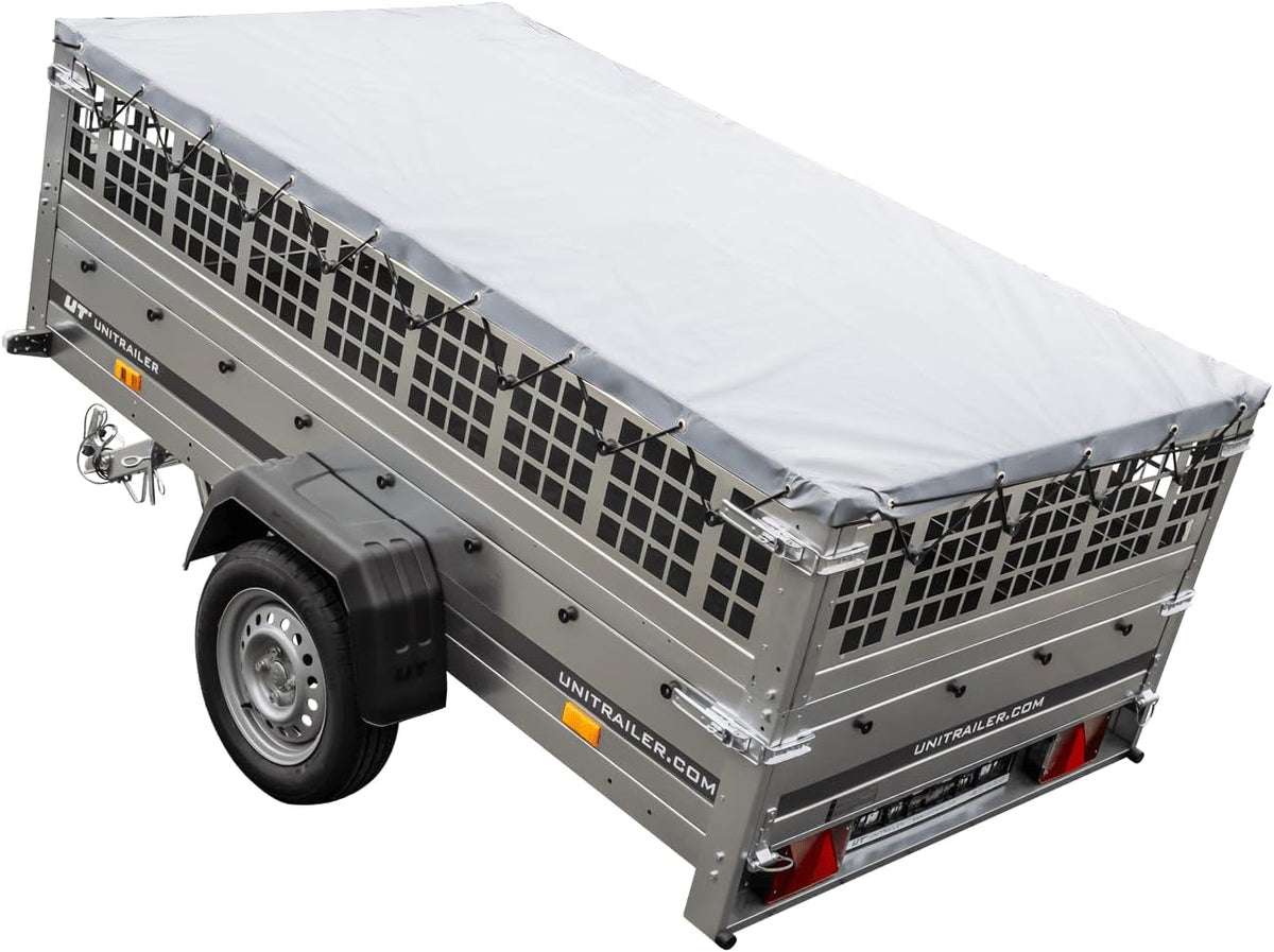 TrailerHafen Garden Trailer 230 Kipp 750 kg – mit Gitteraufsatz, Flachplane und Stützrad