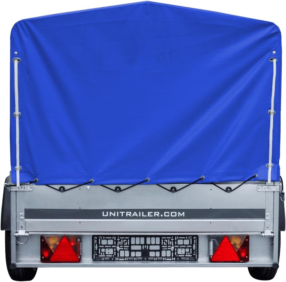 TrailerHafen Garden Trailer 230 Kipp 750 kg – mit Stützrad, blauer Hochplane und Hochspriegel