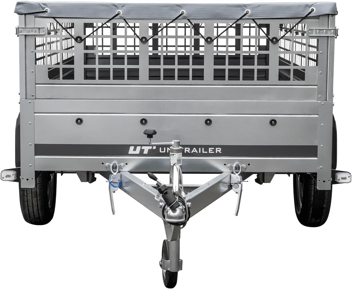 TrailerHafen Garden Trailer 230 Kipp 750 kg – mit Gitteraufsatz, Flachplane und Stützrad