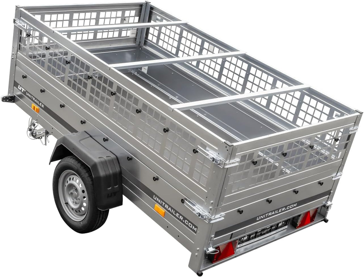 TrailerHafen Garden Trailer 230 Kipp 750 kg – mit Gitteraufsatz, Flachplane und Stützrad