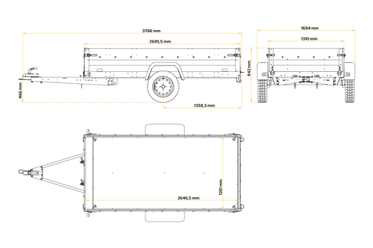 TrailerHafen Force 264 KIPP – Anhänger 2647×1260 mm, 750 kg zGG
