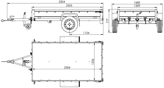TrailerHafen Garden 230 KIPP ALU – Anhänger 2305×1256 mm, 750 kg zGG
