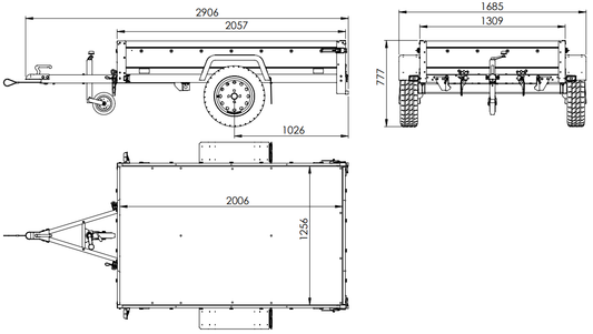 TrailerHafen Garden Trailer 201 Kipp – Anhänger 2006×1256 mm, 750 kg zGG
